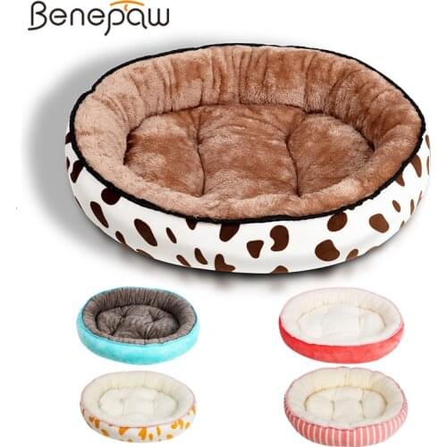 Benepaw Fashion Warm Soft Bed For Dogs Quality Autumn Winter Puppy Bed Cushion Small Meidum Pet House For Cats 5 Patterns