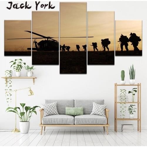 Canvas Painting Army and the 5 Pieces Wall Art Painting Modular Wallpapers Poster Print living room Home Decor