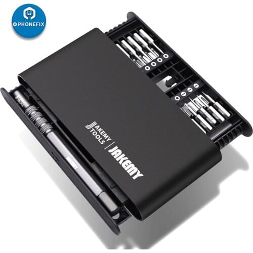 JAKEMY 21 in 1 Precision Magnetic Screwdriver Bits Kit Non-slip Aluminum Alloy Screwdriver Handle for iPhone Tablet PC Laptop