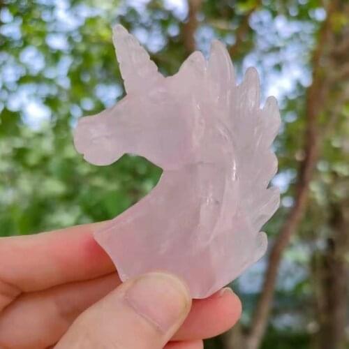 1pc 50-70g Natural quartz crystals unicorn carved gemstones animals reiki healing stones for home decoration
