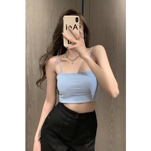 New Fashion Women camisole Sling Top Vest Sleeveless Shoulder The Short Camis Female Summer Top white corset top