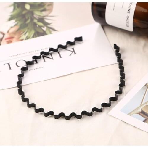 2021 New Fashion Mens Women Unisex Black Wavy Hair Head Hoop Band Sport Headband Hairband Hair Accessories Headdress