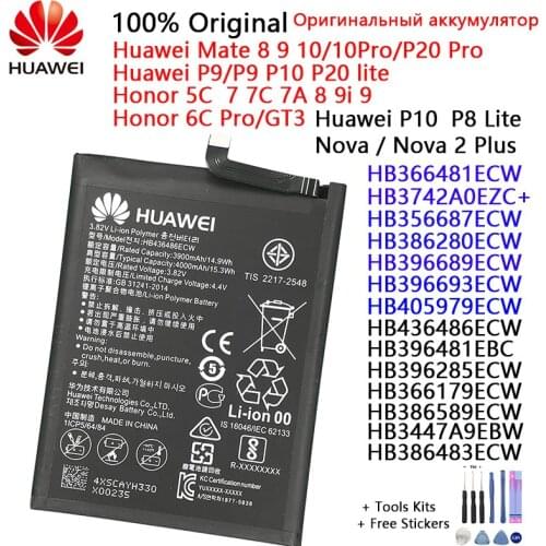 Huawei Orginal Honor P8 P9 P10 P20 5C 5X 6A 6C 7X 7C 8 S8 8X 8E 8C G9 9 9i 10 G10 Mate 8 9 10 Nova 2 2i 3i Lite Plus Pro Battery