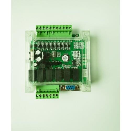 PLC industrial control board compatible with FX1N 14MR MT online download monitoring text analog guide rail housing