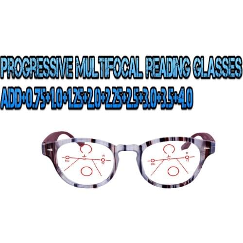 Progressive Multifocal Anti Blu Light Reading Glasses Round Frame Men Women High Quality +1.0 +1.5 +1.75 +2.0 +2.5 +3 +3.5 +4