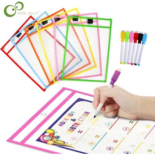 Transparent Dry Brush Bag Can Be Reused With PVC PET Writing Dry Wipe Bag Drawing Toy For Kids Children Adult GYH