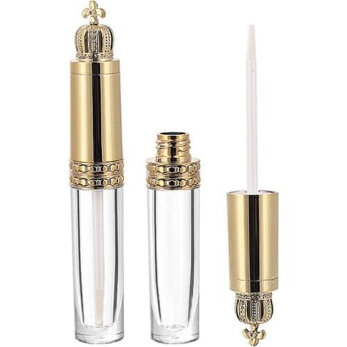 Empty Gold Crown Lip Gloss Tube Pretty Lip Gloss Containers Mini Refillable Bottle Lipgloss Sample Lip Balm Bottle Container 8ml
