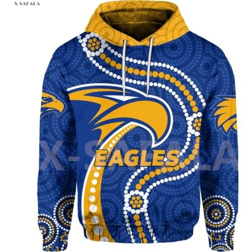 Australia Eagle Football Indigenous 3D Printed Hoodie Man Women Harajuku Outwear Zipper Pullover Sweatshirt Casual Jacket L18