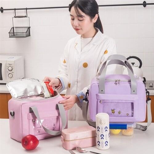 7-Colours High-Capacity Insulated Lunch Bag Box Portable Waterproof Oxford Cloth Foods Breakfast Thermal Cooler Handbags