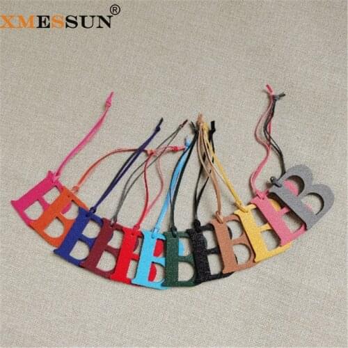 XMESSUN New English Letters Charm B Luxury Genuine Natural Leather Character Alphabet Keychain Backpack Pendant Ladies Women Bag