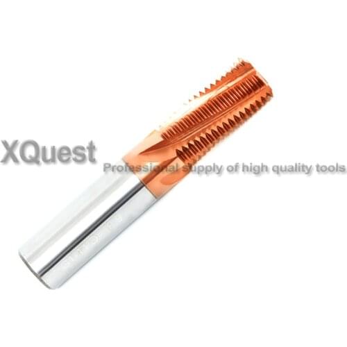 XQuest Solid Carbide Pipe Thread Milling Cutter BSP G 1/16 1/8 1/4 3/8 1/2 3/4 spiral Thread End Mills Cutters 1/4-19 1/8-28