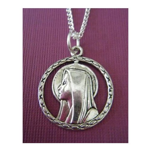 Christian Virgin Mary Necklace Pendant Vintage Silver Statement Choker Chain Necklace For Womens Jewelry Accessories Gifts