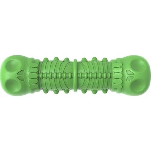 Dog Chew Toys for Aggressive Chewers Large Breed Medium Squeaky Dog Toys Made with Toughest Natural Rubber (Green)