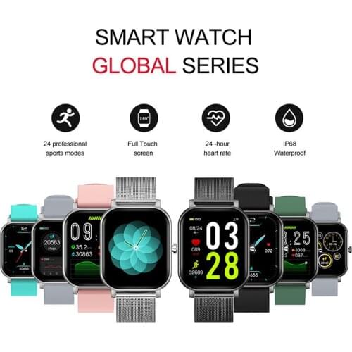 1.69 Inch Full Touch Smart Watch Men Women Heart Rate Blood Pressure Sports Fitness Tracker IP68 Waterproof for Android and IOS