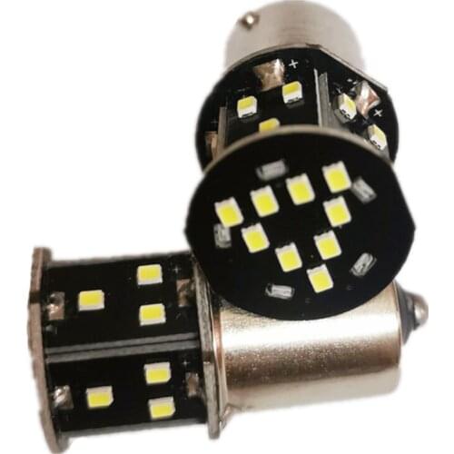 10pcs DC AC 6V 6.3V 1156 BA15S P21W BAU15S No Polarity Car LED Light Bulb Motorcycle Tail Backup Brake Reverse Lamp 2016 24SMD