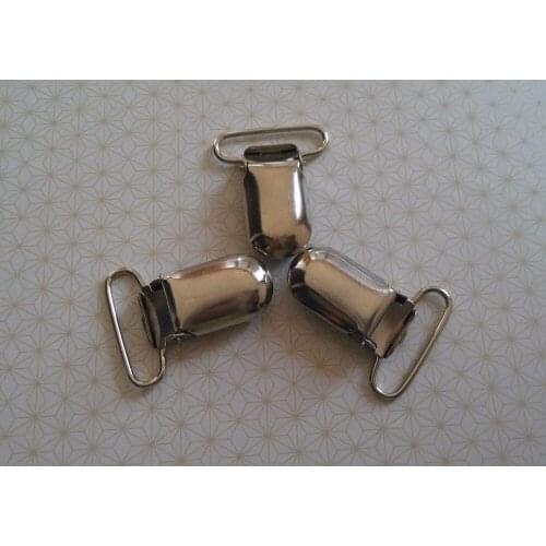 2017 New 350 pcs 1'' 25mm Wide Lead Free Metal Pacifier Clips / Suspender Clips Holder Rack Plating garter clip garter belt Clip