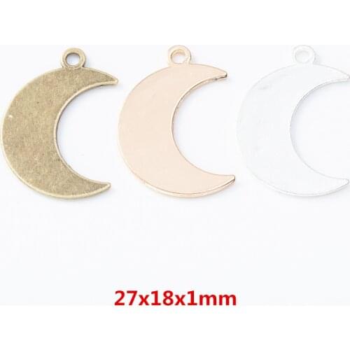 25pcs/lot vintage metal Zinc alloy charms moon pendant for diy jewelry findings 8076