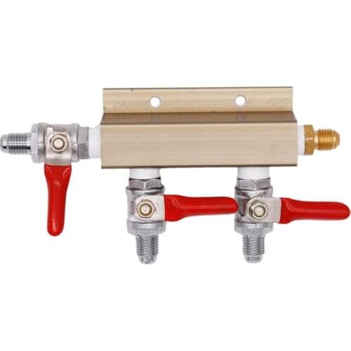 3-way Air Distributor CO2 Splitter Gas Manifold 1/4"MFL Inlet & Outlet Homebrew Kegging 100% No Leakage