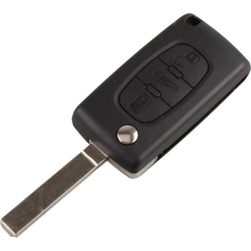 3 Buttons Auto Flip Folding Remote Entry Key Shell Case For 207 307 308 407 607 Replacement Car Key Fob Cover