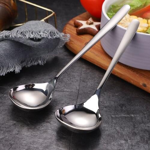 304 stainless steel small spoon thickened big head soup shell multifunctional sauce spoon vegetable spoon seasoning oil spoon