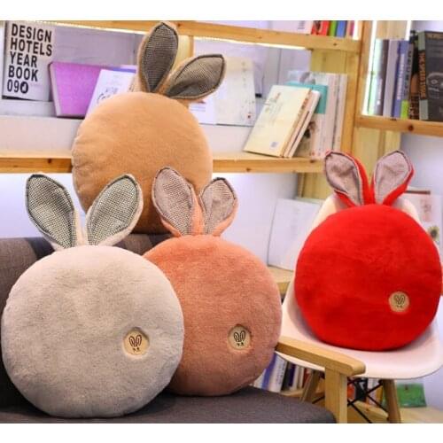 40cm Lovely Toy Bunny Pillow Long Ear Rabbit Toy Pillow Soft Indoor Chair Cushion Kawaii Floor Cushion Pillow Pink Baby Pillow