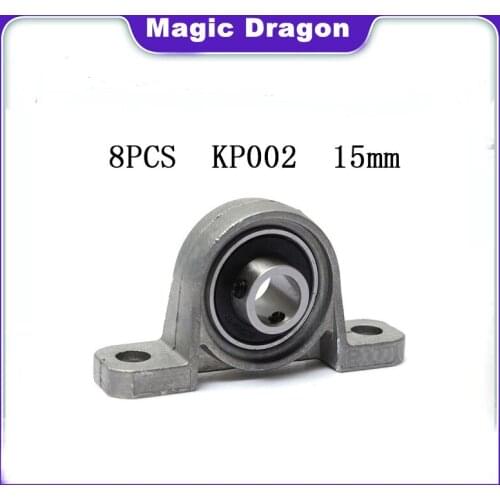 8PCS KP002 Pillow Block High quality Bearing Bore 15mm Zinc Alloy Miniature Bearings Block Industry Tools Accessories