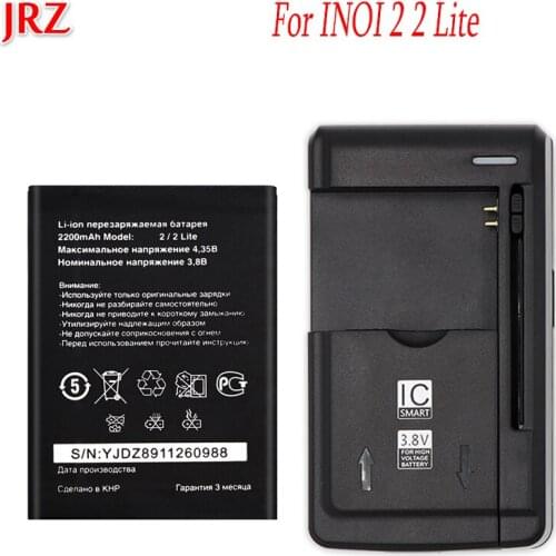 JRZ 1LOT=1PCS Battery+1Charge For INOI 2 2 Lite High Quality Mobile Phone Replacement Backup Batteria 2200mAh For INOI 2 2 Lite