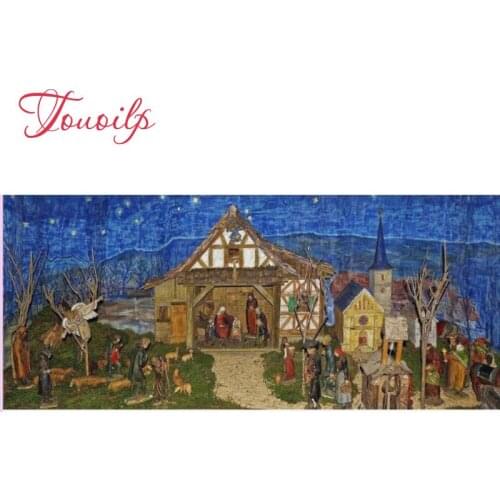 TOUOILP DIY Diamond Embroidery,square&Round Starry religion Diamond European town Full rhinestone Diamond painting cross stitch