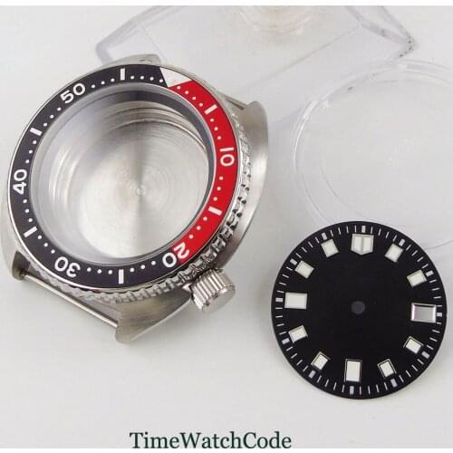 Fit For NH35A NH36A Automatic Movement 45mm Watch Case Parts Aluminum Bezel Insert Sapphire Glass Green Luminous Dial Brushed