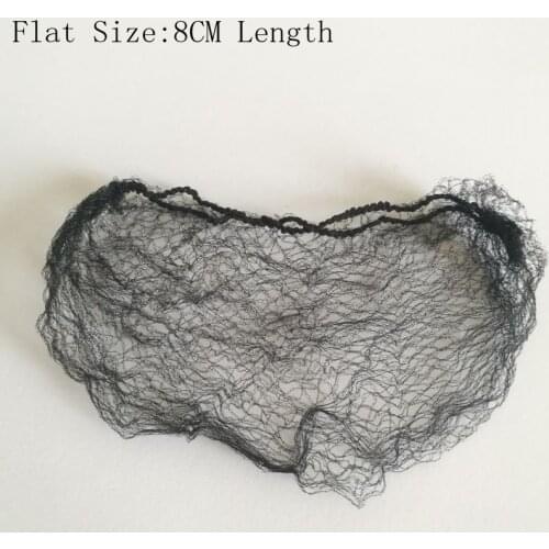 50pcs High Quality Black Hair Bun Cover 5mm Mesh 8cm Flat Length Ballet Hair Net