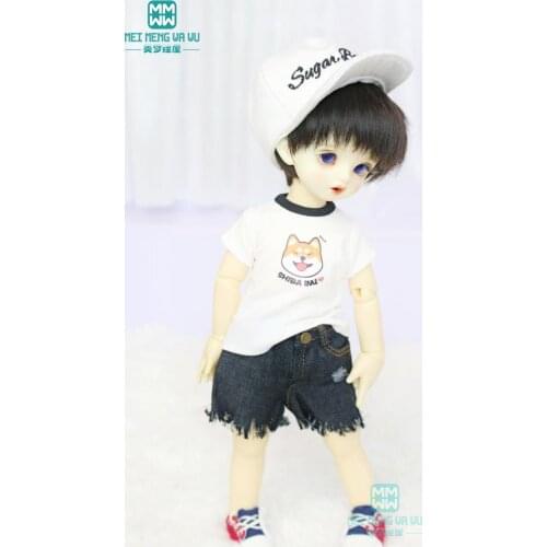 BJD accessories doll clothes for 27cm-30cm 1/6 BJD MOSD doll fashion T-shirt, cowboy shorts