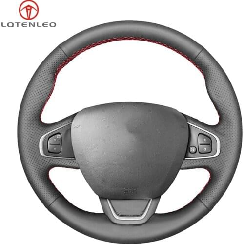 LQTENLEO Black Artificial Leather Steering Wheel Cover For Renault Clio 4 RS (IV) 2016-2019 Kaptur 2016-2019 Captur 2016-2019