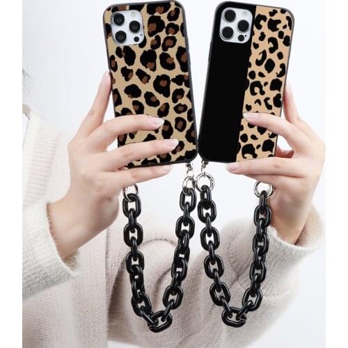 Chain Case For Huawei P Smart Z Y9 Prime Y7 Y6 2019 2021 P30 P20 P40 Mate 20 Pro Lite E Y7P Nova 5T 8 Pro Leopard Bracelet Coque