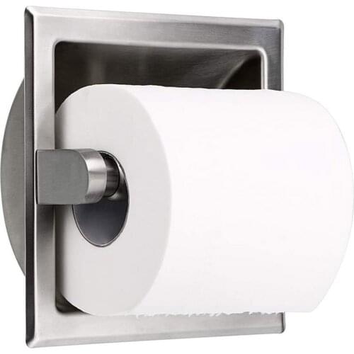 Toilet Paper Holder Tissue Roll Holder Bracket Stainless Steel Rack Shelf Wall Kitchen Paper Towel Holder Rolling Bathroom