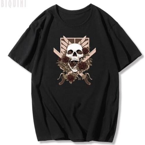 Graphic T Shirts Women/Men Anime Attack on Titan Print Eren Mikasa Japanese Streetwear Harajuku Fashion Tops Summer 100%Cotton 4