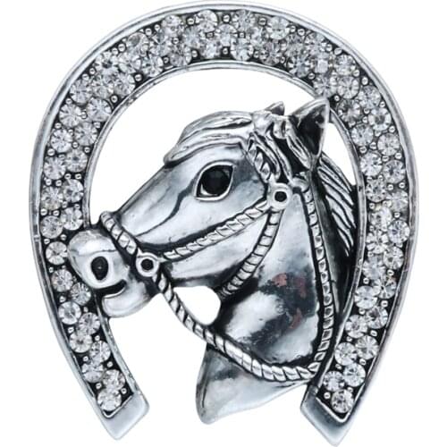 Blingbling Crystal Lucky Horseshoe Brooch Pin Gift