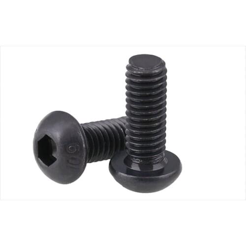 Iso7380 10.9 carbon steel round head screw black M4 M5 M6 M8 M10 M12 screws bolt hex socket