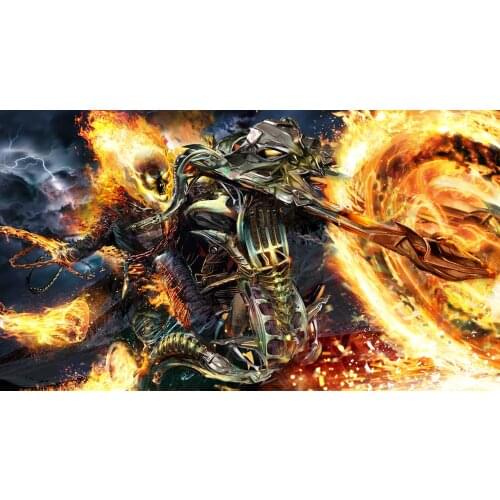 JMINE Div 5D Motorcycle Fire Skull Full Diamond Painting cross stitch kits art High Quality Cartoon 3D paint by diamonds