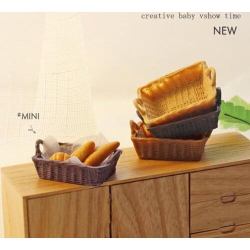 1/6 Scale Dollhouse Miniature food Creative Storage Basket Model or Bread Baskets Doll House Decor Toys