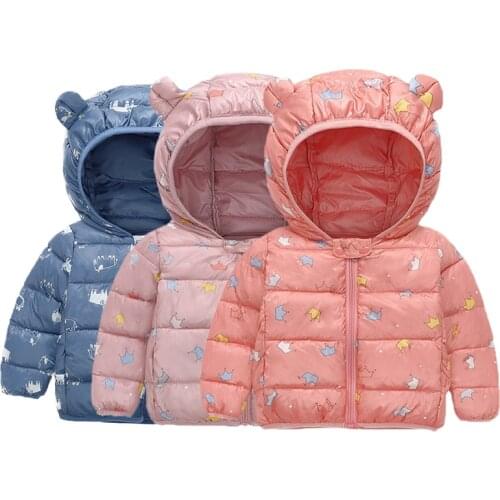 Children Cotton Jackets Cute Baby Girl Boy Clothes Autumn Winter Warm Hooded Kids Outerwear Cartoon Clothing For Babies 0-4Years