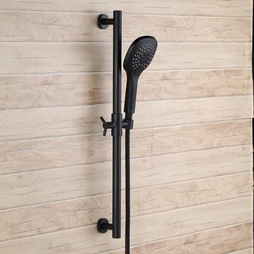 Matte Black Metal SUS304 Stainless Steel strong round 3 functions ABS plastic Hand Shower Head with Adjustable Slide Bar