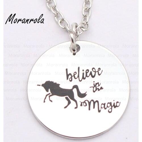 New arried "believe in the magic"Jewelry copper Necklace & Keychain Unicorn jewelry unicorn birthday gift Halloween charm