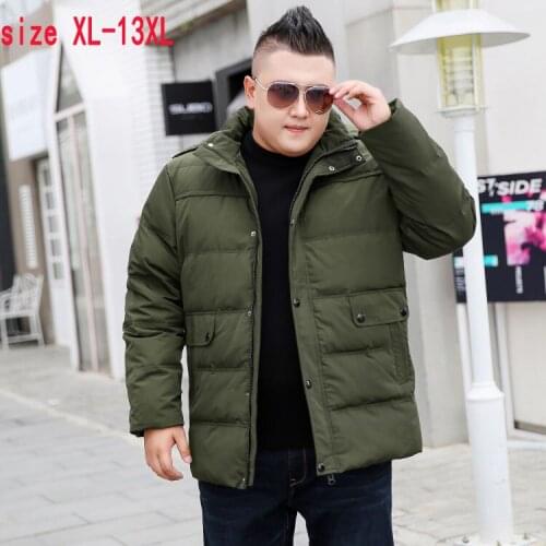 New arrival fashion high quality super large Men Casual Warm Thick with hood Loose Zipper Down Jacket coat size XL-11XL12XL13XL