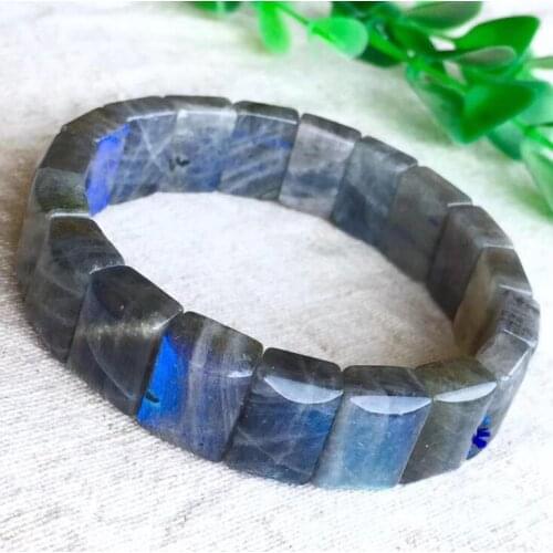 Natural labradorite Blue moon hand row labradorite bracelet wholesale