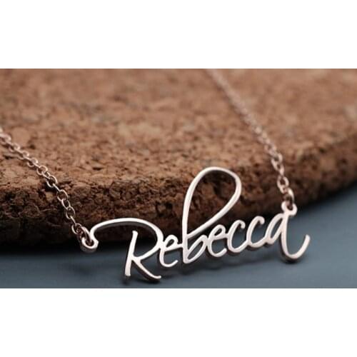 Stainless Steel Customized Name Necklace Personalized Letter Initials Gold Choker Necklace Pendant Nameplate Handmade Gifts