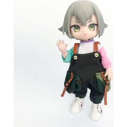 New 16cm BJD Ob11 Doll Clothes Overalls Jeans 1/12 Doll House GSC Obitsiu 11 Universal Accessory Kawaii DIY Gifts