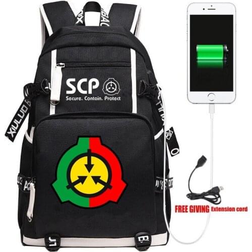 New SCP Special Containment Procedures Foundation Backpack Student School Bags Bookbag Unisex Travel Shoulder Laptop Bags