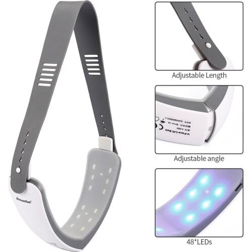 New EMS V Face Machine Thin Face instrument Red Blue LED Photon Therapy Facial Lifting Device Chin V-Line Up Lift Belt Massager