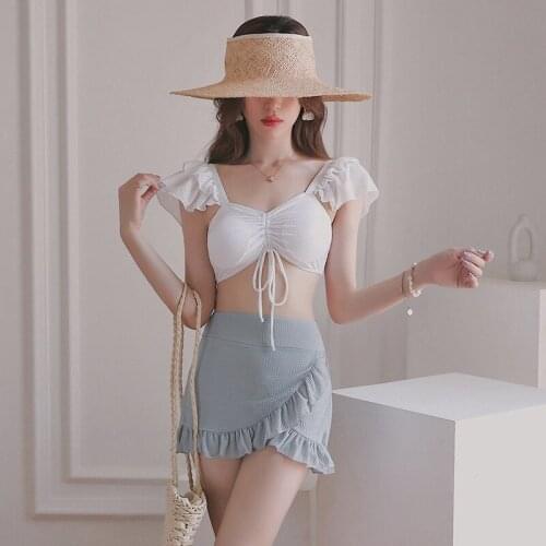 The New Split Swimsuit Skirt Style Is Thin and Sweet Girl Students Gather Hot Spring Swimsuit Swimsuit Women