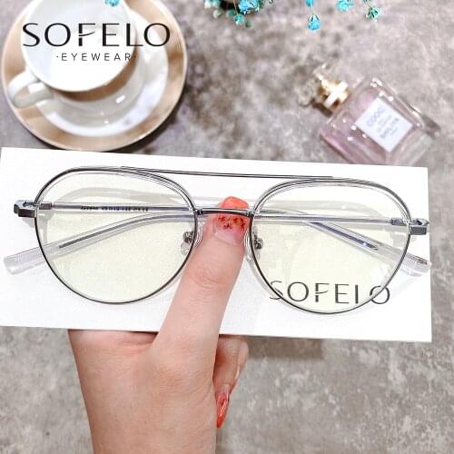 Aviation Transparent Optical Glasses Frame Women Clear Myopia Prescription Eyeglasses Frame UV Anti Blue Light Computer Eyewear